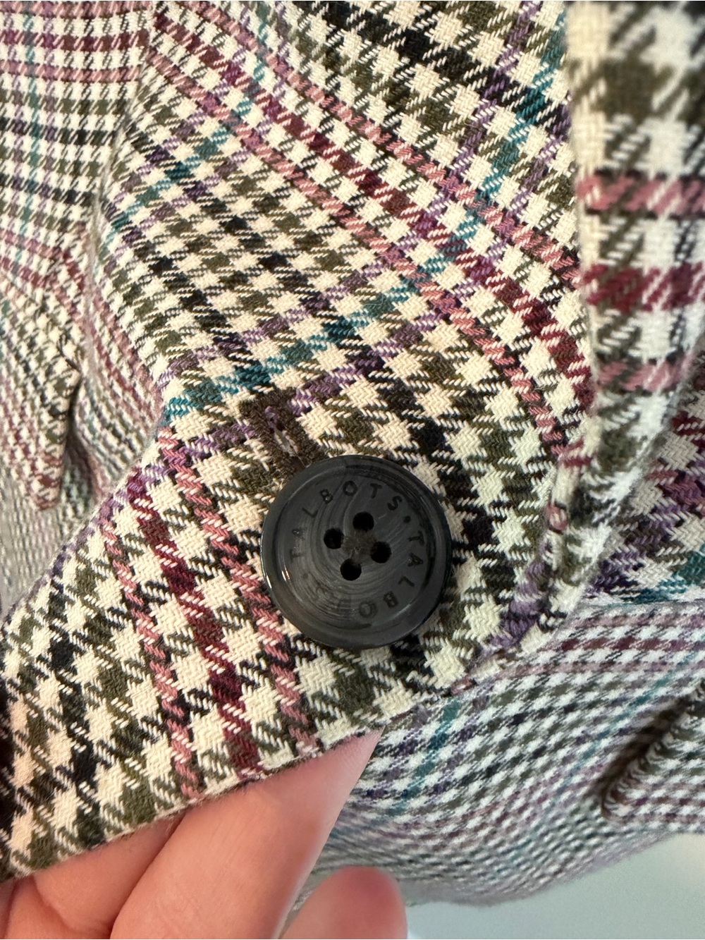 Talbots Multicolor Houndstooth Blazer - Picture 3 of 10